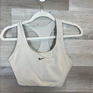 Nike White Racerback Swoosh Sports Bra